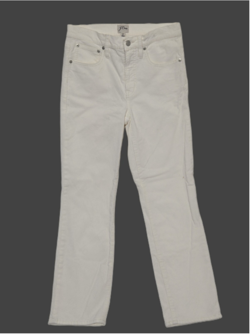 J Crew Vintage Slim Straight White Corduroy Pants Classic Preppy Fall Size 27 - Picture 2 of 9